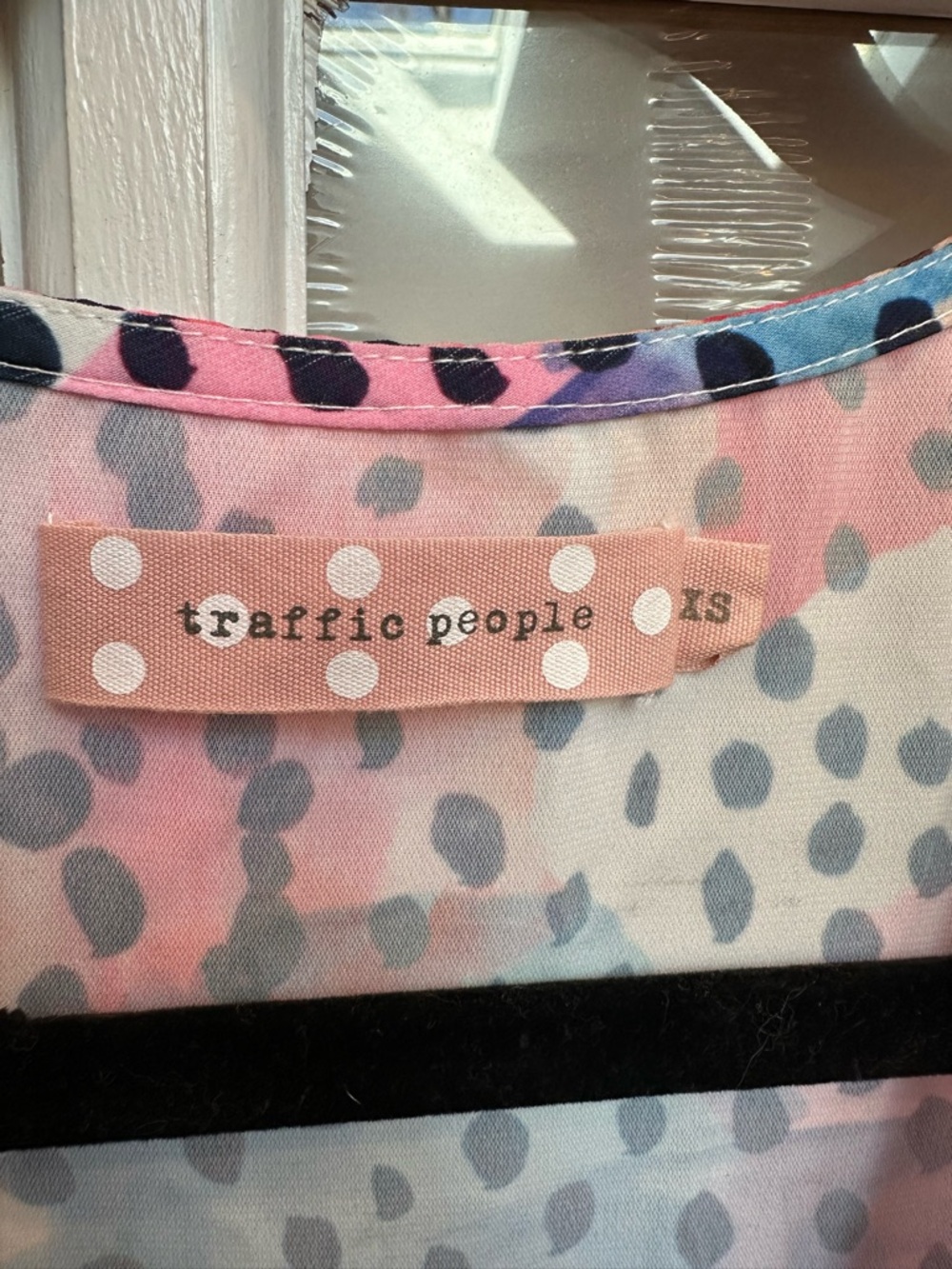 Traffic People Art To Wear Retro Polka Dot Tiered Ruffle V-Neck Dress Size XS - Picture 10 of 13